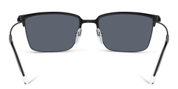 نظارات شمسية مربّعة بنصف إطار بشعار العلامة من امبوريو أرماني بلون أسود مطفي - صورة المنتج 4