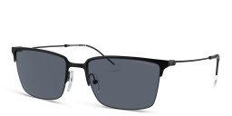 Emporio Armani Logo Half-Rim Square Sunglasses in Matte Black – Product Photo 2