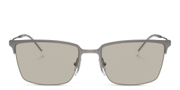 Emporio Armani Logo Half-Rim Square Sunglasses in Matte Gunmetal – Product Photo 1