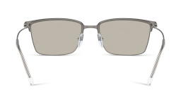 Shop Emporio Armani Logo Half-Rim Square Sunglasses in Matte Gunmetal online.