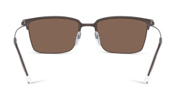 Emporio Armani Logo Half-Rim Square Sunglasses in Matte Brown – Product Photo 4