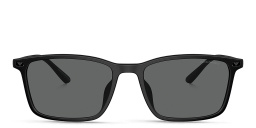 Emporio Armani Logo Rectangle Sunglasses in Matte Black – Product Photo 1