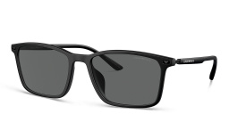 Shop Emporio Armani Logo Rectangle Sunglasses in Matte Black online.