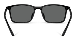 Shop Emporio Armani Logo Rectangle Sunglasses in Matte Black online.