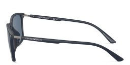 Emporio Armani Logo Rectangle Sunglasses in Matte Blue – Product Photo 3