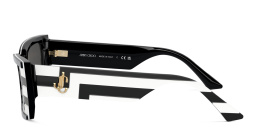 Shop JIMMY CHOO JC Motif Rectangle Sunglasses in Black online.