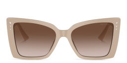 JIMMY CHOO Rhinestone-Embellished Oversized Cat-Eye Sunglasses in Beige – Product Photo 1