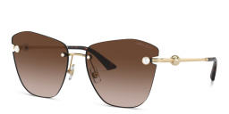JIMMY CHOO Pearl-Embellished Rimless Cat-Eye Sunglasses in Gold – Product Photo 2