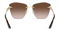JIMMY CHOO Pearl-Embellished Rimless Cat-Eye Sunglasses in Gold – Product Photo 4
