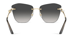 Shop JIMMY CHOO Pearl-Embellished Rimless Cat-Eye Sunglasses in Gold online.