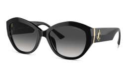 Shop JIMMY CHOO JC Motif Cat-Eye Sunglasses in Black online.
