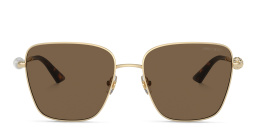 Shop JIMMY CHOO Pearl-Embellished Square Sunglasses in Gold online.