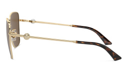 Shop JIMMY CHOO Pearl-Embellished Square Sunglasses in Gold online.