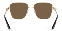 Shop JIMMY CHOO Pearl-Embellished Square Sunglasses in Gold online.