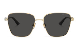 Shop JIMMY CHOO Pearl-Embellished Square Sunglasses in Gold online.