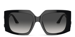 نظارات شمسية مربّعة بشعار JC من جيمي تشو بلون أسود - صورة المنتج 1