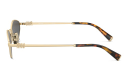 نظارات شمسية غير منتظمة بشعار العلامة العمودي من ميو ميو بلون ذهبي - صورة المنتج 3