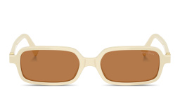 MIU MIU Regard Rectangle Sunglasses in Solid Cream – Product Photo 1