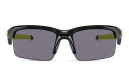 Oakley Youth Capacitor Kids Half-Rim Rectangle Sunglasses in Polished Black – Product Photo 1
