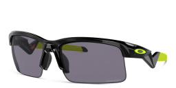 Oakley Youth Capacitor Kids Half-Rim Rectangle Sunglasses in Polished Black – Product Photo 2