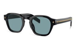 PRADA Logo Round Sunglasses in Black – Product Photo 2