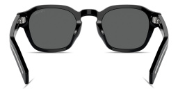 Shop PRADA Logo Round Sunglasses in Black online.