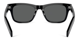 Shop PRADA Logo Rectangle Sunglasses in Black online.