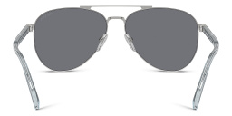Shop PRADA Logo Aviator Sunglasses in Silver online.