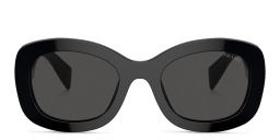 PRADA Logo Oval Sunglasses in Black – Product Photo 1