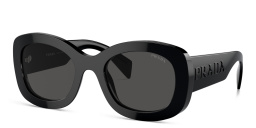 PRADA Logo Oval Sunglasses in Black – Product Photo 2
