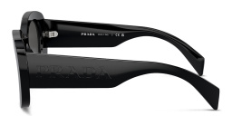 PRADA Logo Oval Sunglasses in Black – Product Photo 3