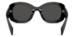 PRADA Logo Oval Sunglasses in Black – Product Photo 4
