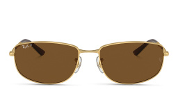 Shop Ray-Ban Logo Unisex Irregular Sunglasses in Gold online.