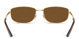 Shop Ray-Ban Logo Unisex Irregular Sunglasses in Gold online.