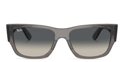 نظارات شمسية كارلوس بإطار مستطيل للجنسين من راي بان بلون اوبال رمادي داكن - صورة المنتج 1