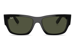 نظارات شمسية كارلوس بإطار مستطيل للجنسين من راي بان بلون أسود - صورة المنتج 1