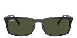 Shop Ray-Ban Logo Unisex Rectangle Sunglasses in Black online.
