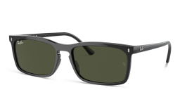Shop Ray-Ban Logo Unisex Rectangle Sunglasses in Black online.