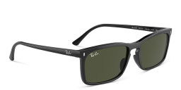 Shop Ray-Ban Logo Unisex Rectangle Sunglasses in Black online.