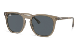 Ray-Ban Logo Unisex Square Sunglasses in Transparent Brown – Product Photo 2
