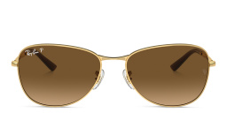 Shop Ray-Ban Logo Unisex Pilot Sunglasses in Gold online.