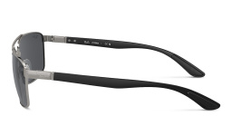 تسوق نظارات شمسية مستطيلة للجنسين بشعار العلامة راي بان بلون رصاصي أونلاين.