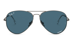Shop Ray-Ban Aviator Titanium Unisex Sunglasses in Gunmetal online.