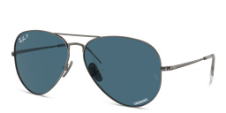 Ray-Ban Logo Unisex Pilot Sunglasses in Gunmetal – Product Photo 2