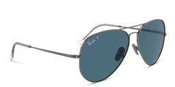 Ray-Ban Logo Unisex Pilot Sunglasses in Gunmetal – Product Photo 4