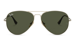 Shop Ray-Ban Aviator Titanium Unisex Sunglasses in Gold online.