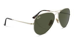 Shop Ray-Ban Aviator Titanium Unisex Sunglasses in Gold online.