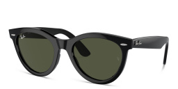 Shop Ray-Ban Wayfarer Way Unisex Round Sunglasses in Black online.