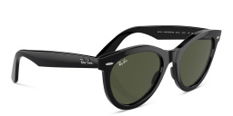 Shop Ray-Ban Wayfarer Way Unisex Round Sunglasses in Black online.