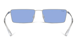Shop Ray-Ban Emy Unisex Rectangle Sunglasses in Silver online.